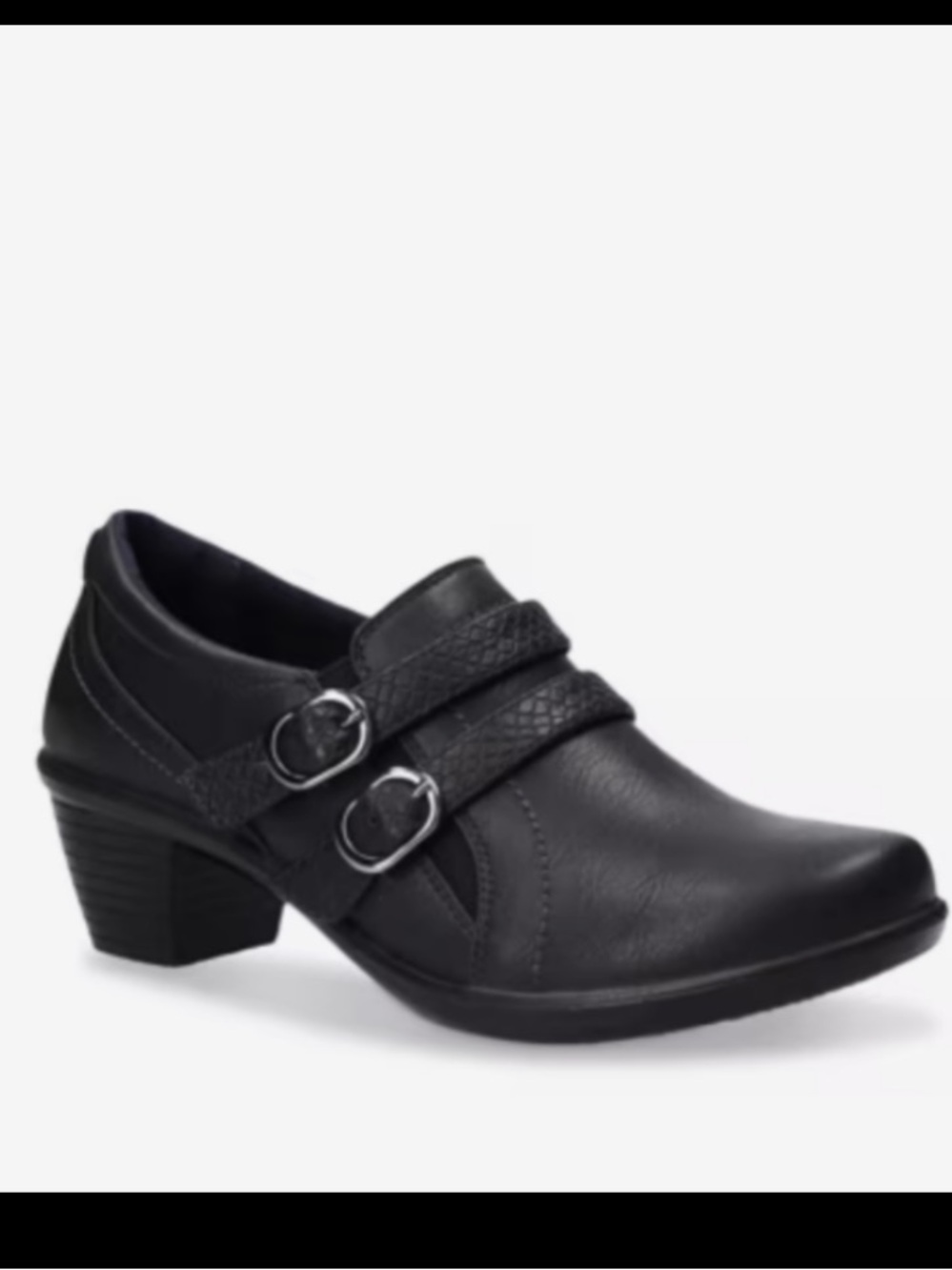 NWB EASY STREET “STROLL” NAVY VEGAN LEATHER SIDE ZIP SHOES SIZE 11